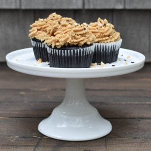 Chocolate Coca-Cola Cupcakes with Salted Peanut Butter Buttercream Frosting