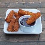 Mozzarella Sticks with Raspberry Preserves